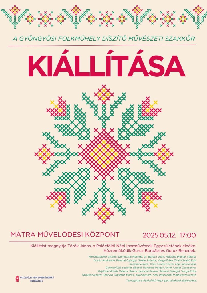 » A Gyöngyösi Folkműhely Díszítő Művészeti Szakkör Kiállítása – Gyöngyök
