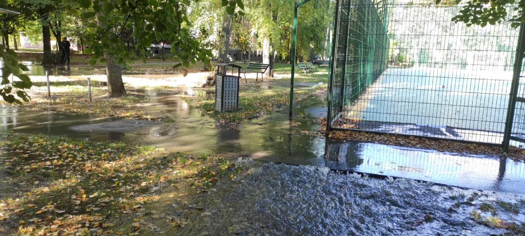 Csőtörés a Fecske utcában (videó)