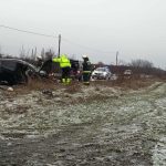 A tetejére borult egy autó Abasár és Markaz között