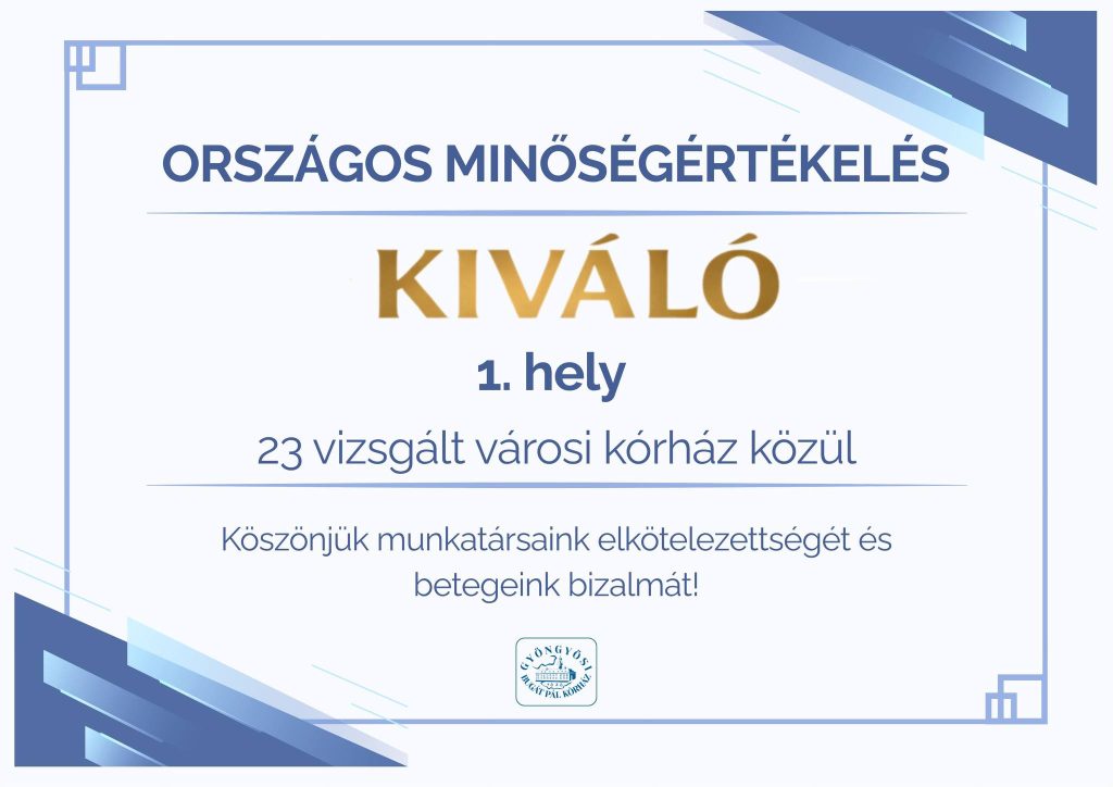 Ismét kiváló minősítést kapott a gyöngyösi kórház