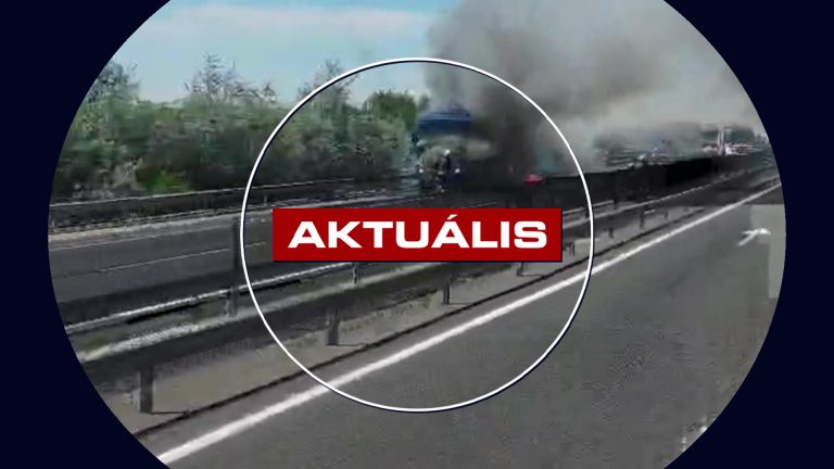 Órákra leállt az M3-as – teljesen kiégett egy kamion – Aktuális 2026.05.05