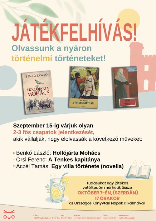 JÁTÉKFELHÍVÁS – Olvassunk a nyáron!