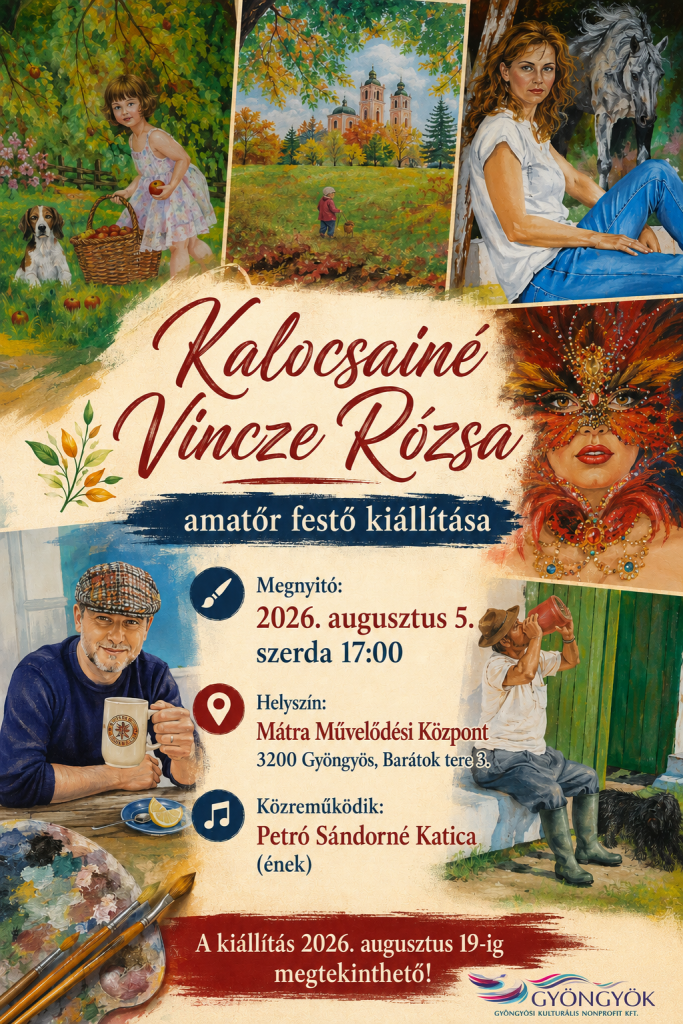 Kalocsainé Vincze Rózsa-amatőr festő kiállításmegnyitója