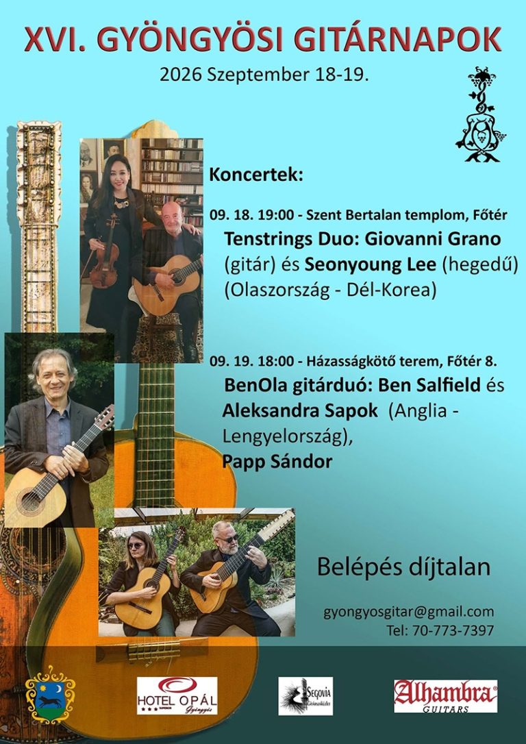 Nemzetközi művészek a Gyöngyösi Gitárnapokon