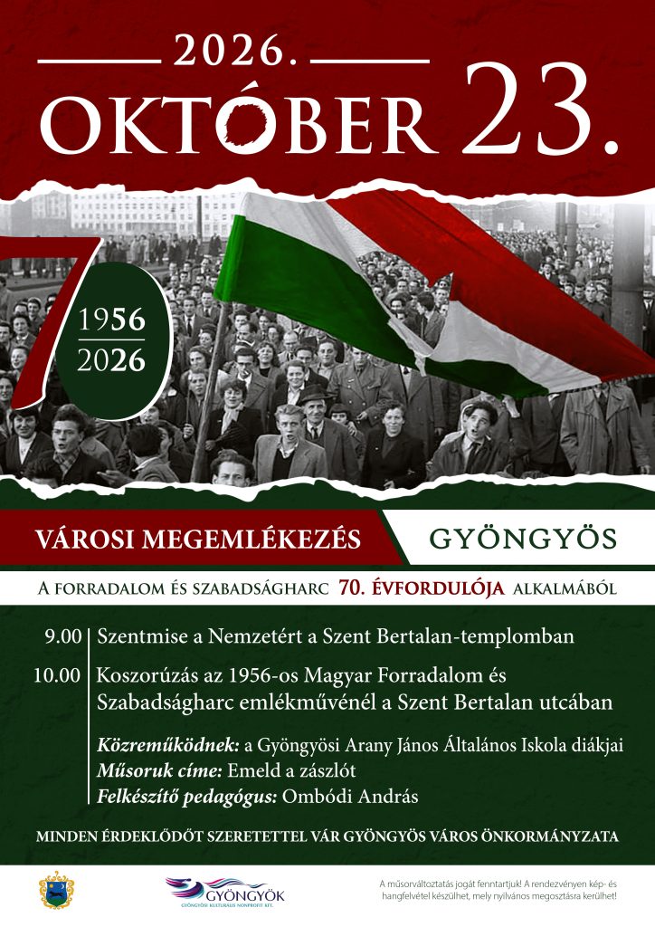 Emlékezzünk együtt ’56 hőseire! – Szentmise és koszorúzás Gyöngyösön